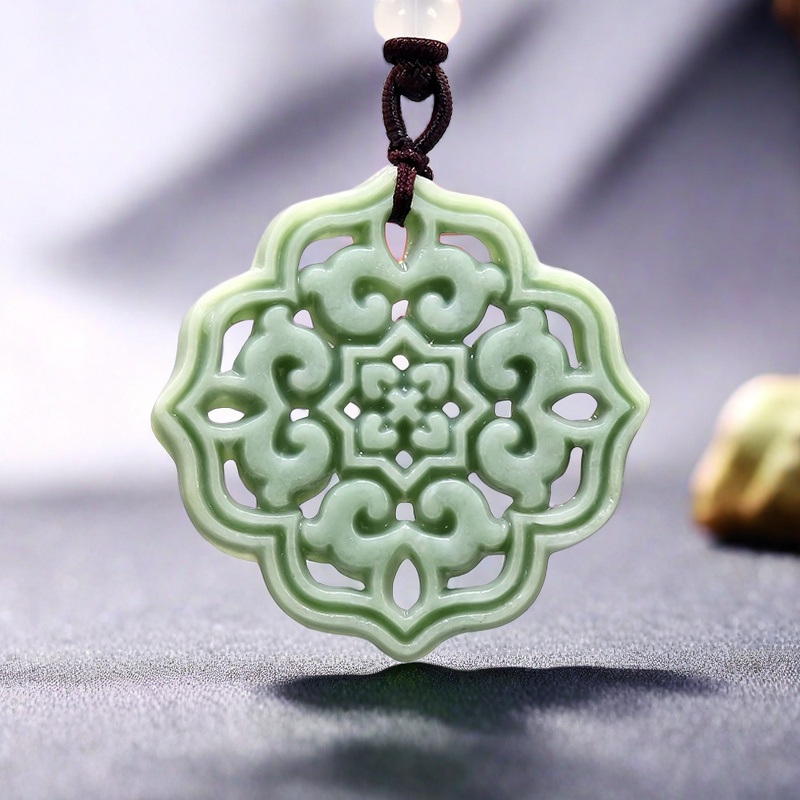 Men'S Accessories And Jewelry - 男性と女性のための天然翡翠の花のペンダントネックレス,ファッションデザイナー,彫刻されたジュエリーギフト,お守りアクセサリー,本物の宝石