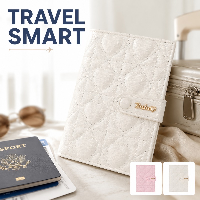 Passport Wallet Rfid - パスポートホルダー トラベルドキュメントオーガナイザー RFIDブロッキング 防盗カードケース 財布 韓国スタイル