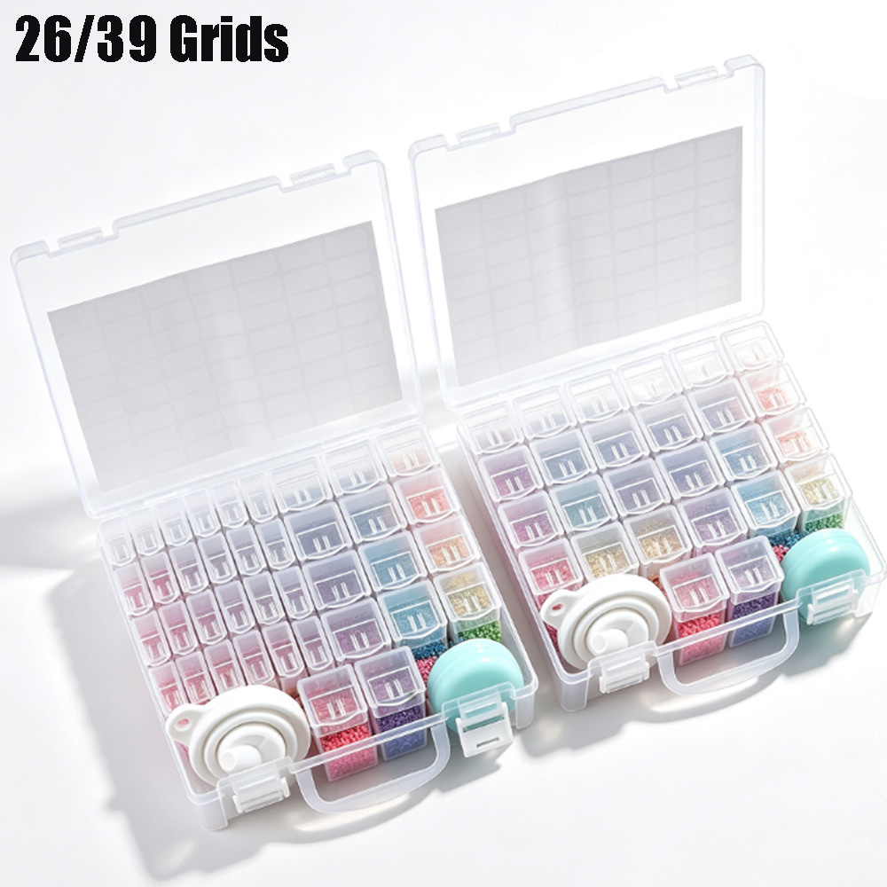 Men'S Accessories Drawer Organizer - 1個 26/39スロット プラスチック製収納ボックス、DIYダイヤモンドペインティングビーズチャームジュエリーアクセサリーオーガナイザーボックス モザイク収納容器