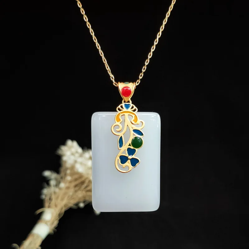 Men'S Accessories And Jewelry - 翡翠のペンダントネックレス,チョーカー,男性用,本物のシルバー925,アクセサリー,中国の石ジュエリー