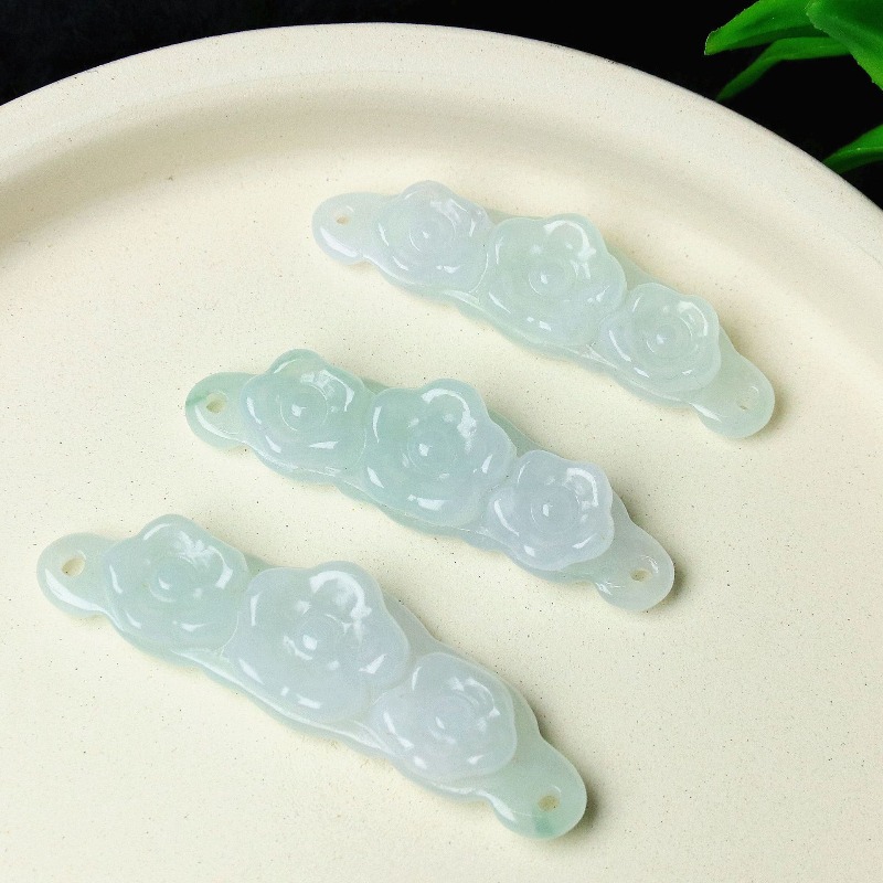 Men'S Accessories And Jewelry - 1pc 天然翡翠エメラルドフラワーハンドカード DIY アクセサリー高級ジュエリーファッションジュエリー絶妙なリアルチャームギフト女性男性