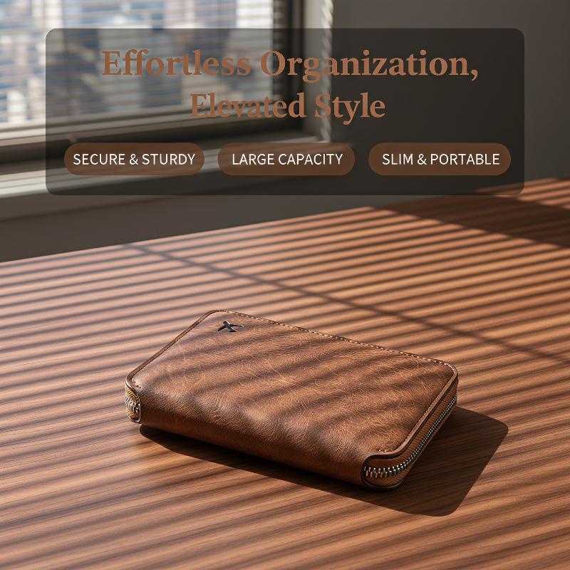 Passport Wallet Rfid - ジッパー付きパスポートケース 大容量 ポータブル IDチケットカードオーガナイザー 耐摩耗性コインケース 国境を越えた旅行用