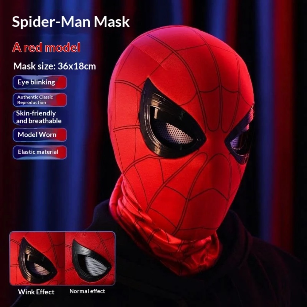 Men'S Accessories Display - スパイダーマンのヘッドギア、可動式の目付き、クールなコスプレアクセサリー、手動電動式の驚異的なマスク、フェスティバルやパーティーの展示用ギフト