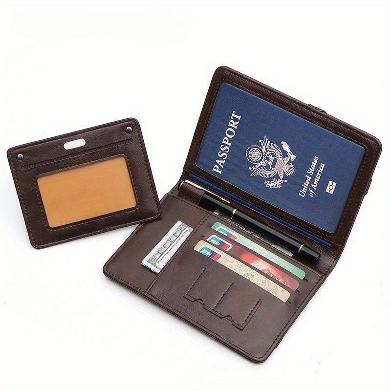Passport Wallet Rfid - 1PC 軽量パスポートウォレット RFID ブロッキング複数のコンパートメント旅行書類用