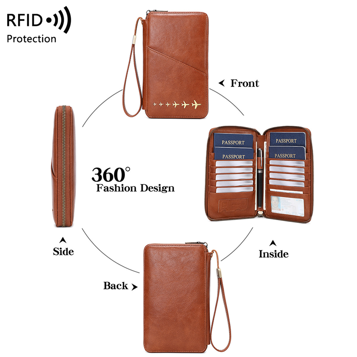 トレンドの飛行機デザインRFIDブロッキングパスポートウォレ - Passport Wallet Rfid のレビューと価格