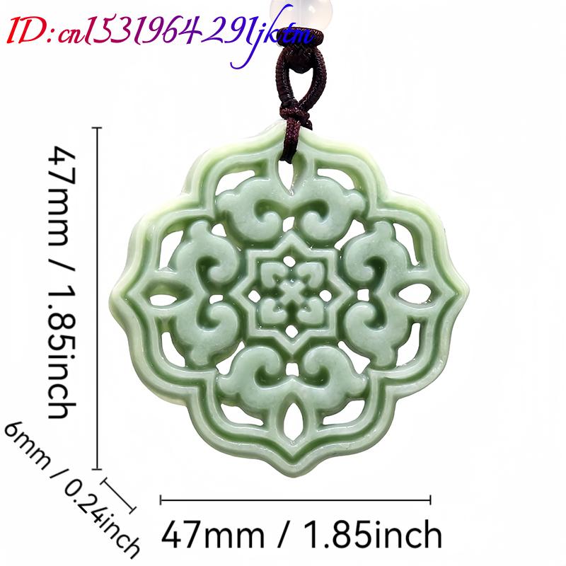 男性と女性のための天然翡翠の花のペンダントネックレス,ファッ - Men'S Accessories And Jewelry のレビューと価格