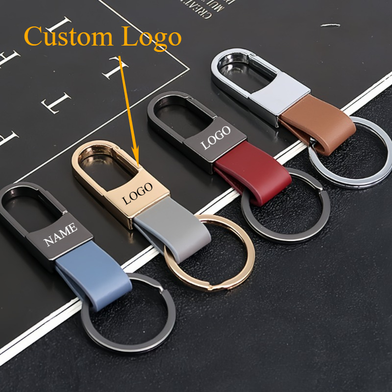 ファッション革キーホルダーカスタムロゴ名レーザー彫刻キーリン - Men Accessories Logo のレビューと価格