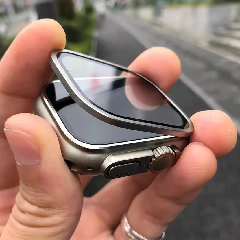Apple Watch用の傷防止強化ガラス,チタンメタルフレ - Men'S Accessories Display のレビューと価格