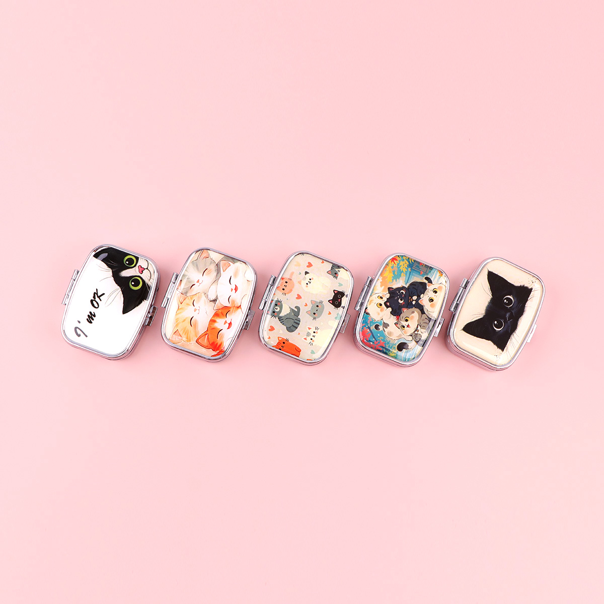 黒猫ピルボックス漫画動物密封されたサブパッケージケースポータ - Men'S Accessories Drawer Organizer のレビューと価格