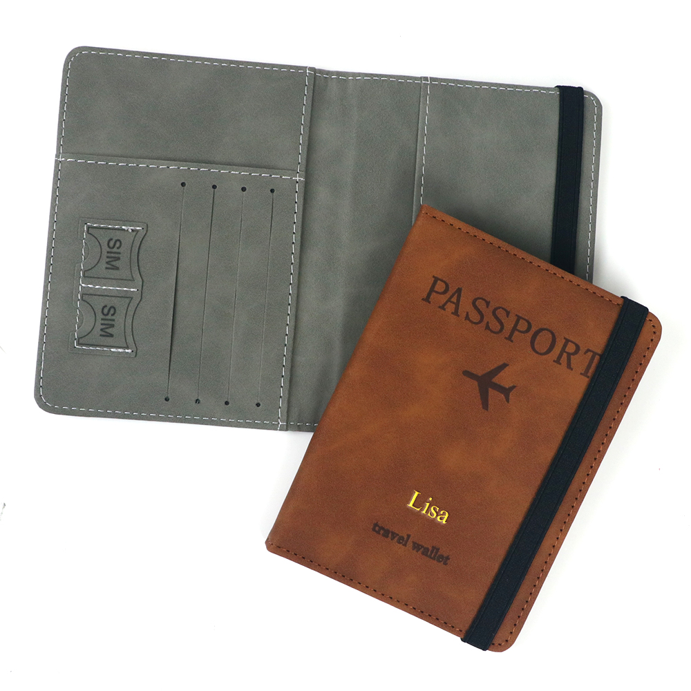 カスタムネーム入りPUレザーカードケースパスポートホルダーR - Passport Wallet Rfid のレビューと価格