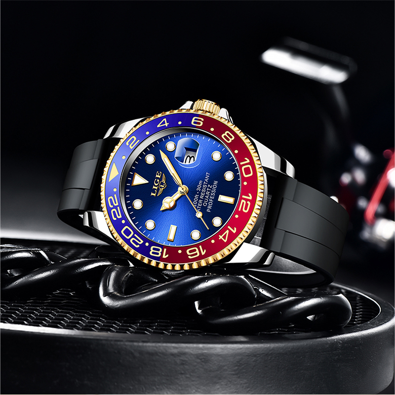 LIGE 2026新型高級メンズクォーツ腕時計ステンレススチ - Men'S Accessories Display のレビューと価格