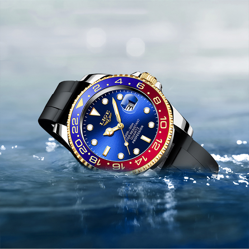 LIGE 2026新型高級メンズクォーツ腕時計ステンレススチ - Men'S Accessories Display のレビューと価格