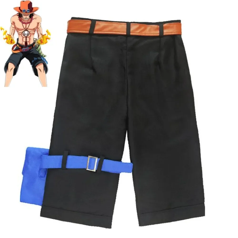 アニメポートガス·D·エースコスプレ衣装白ひげ海賊団黒ショー - Men Accessories For Party のレビューと価格