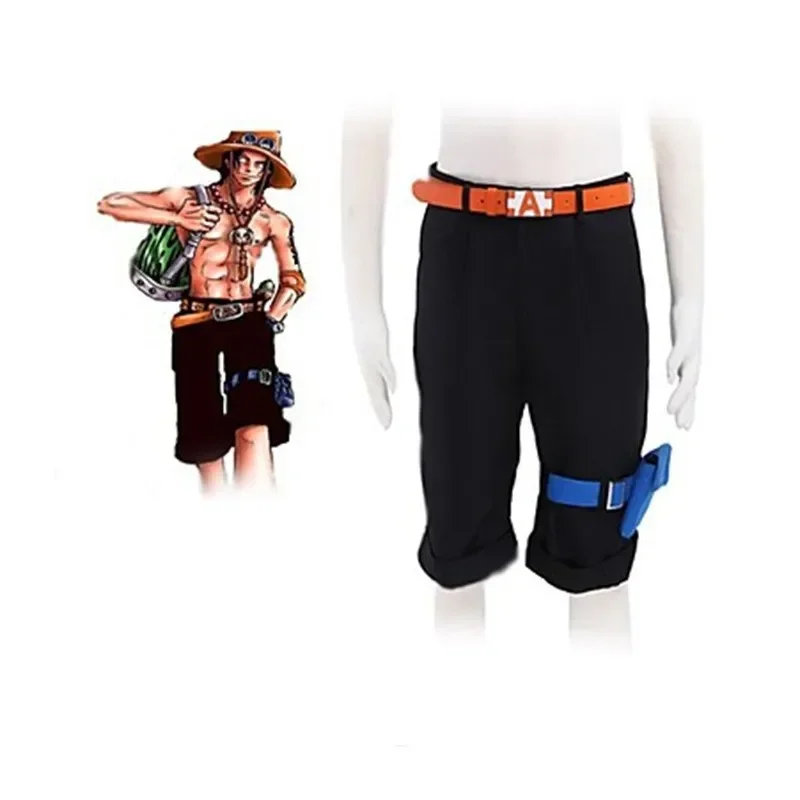 アニメポートガス·D·エースコスプレ衣装白ひげ海賊団黒ショー - Men Accessories For Party のレビューと価格