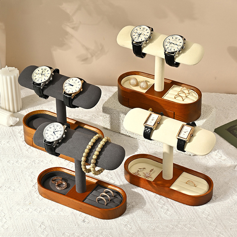 Oirlv 無垢材時計オーガナイザー棚 T バー時計ホルダー - Men'S Accessories Drawer Organizer のレビューと価格