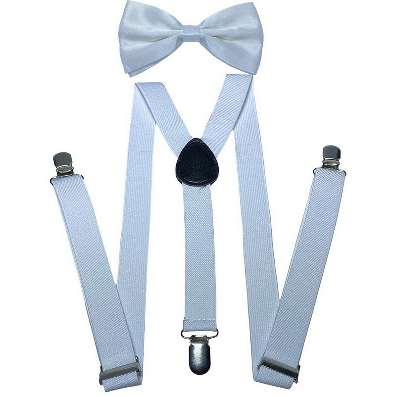 男性女性調節可能な弾性サスペンダークリップ蝶ネクタイセット付 - Men'S Accessories Office のレビューと価格
