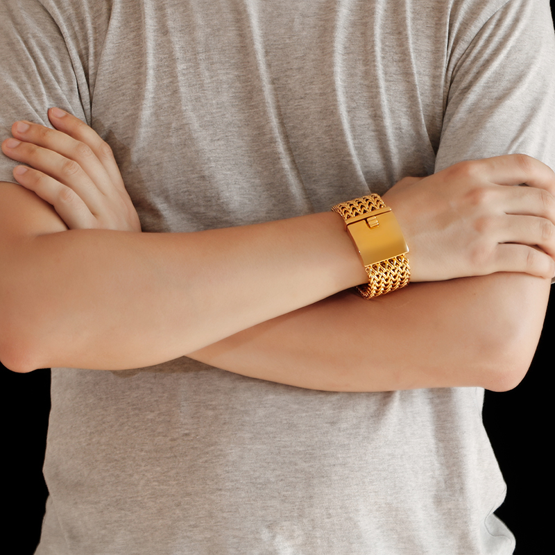 KALEN 新ステンレス鋼リンクチェーンブレスレット高光沢ド - Men Accessories In Dubai のレビューと価格
