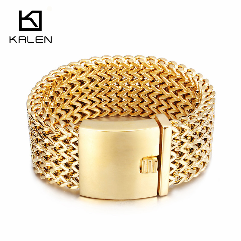KALEN 新ステンレス鋼リンクチェーンブレスレット高光沢ド - Men Accessories In Dubai のレビューと価格