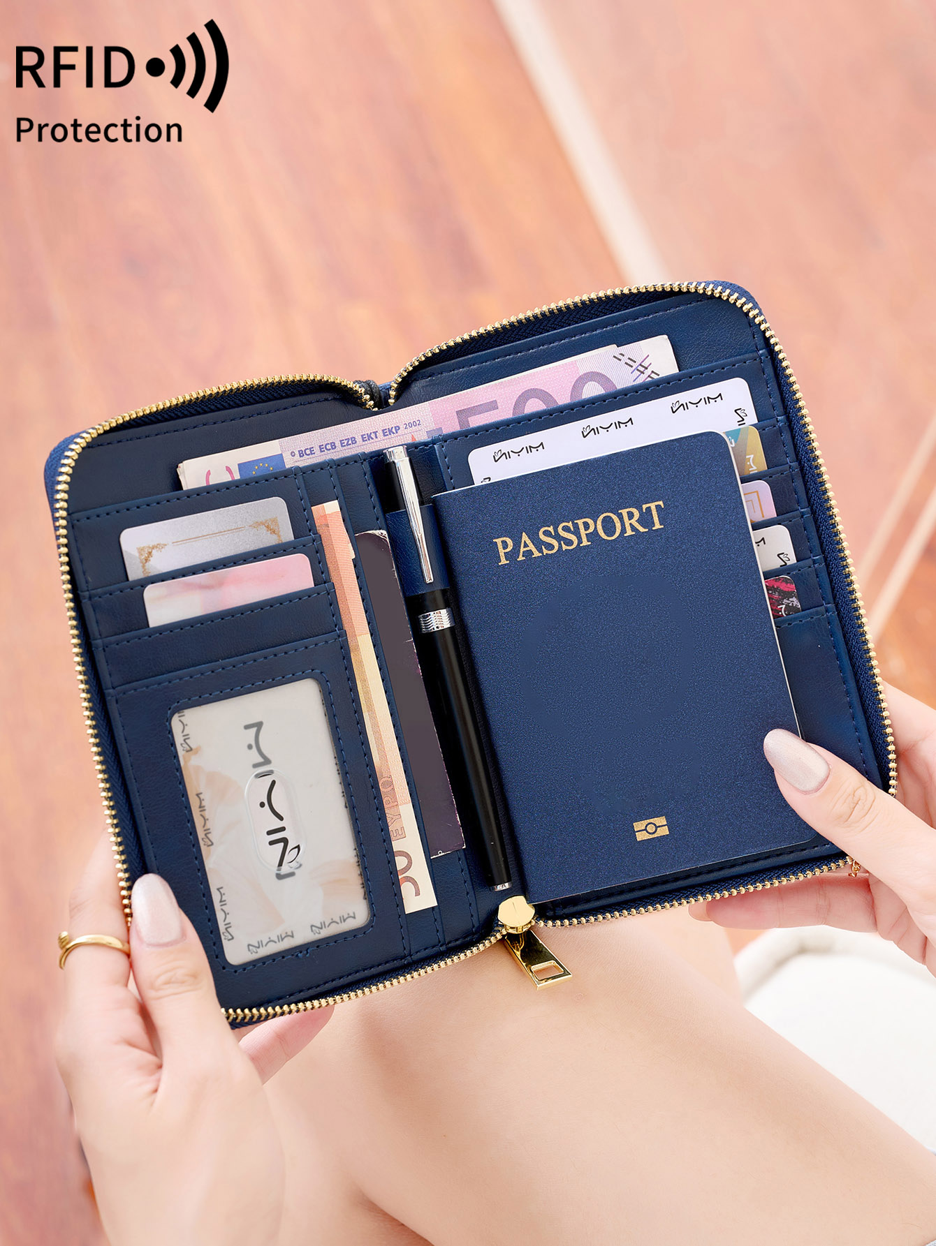 RFID シールド付きパスポートホルダー 二つ折りトラベルウ - Passport Wallet Rfid のレビューと価格