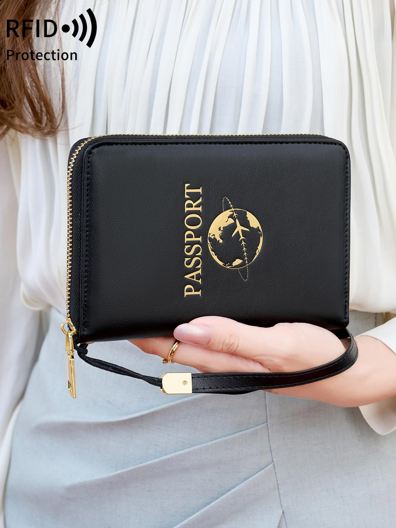 RFID シールド付きパスポートホルダー 二つ折りトラベルウ - Passport Wallet Rfid のレビューと価格
