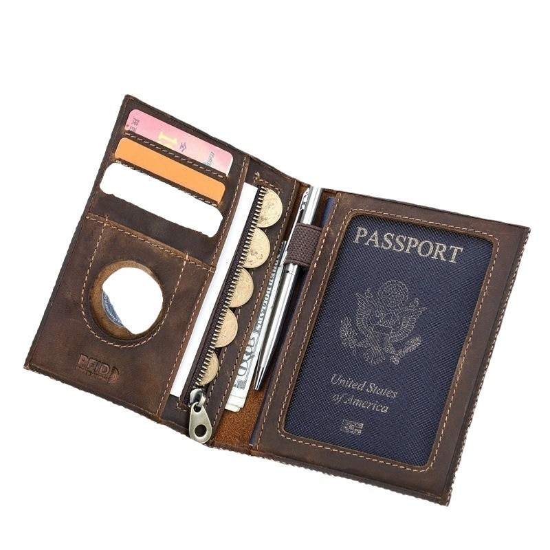 本革のミニマリストウォレット,パスポートホルダー,パーソナラ - Passport Wallet Rfid のレビューと価格