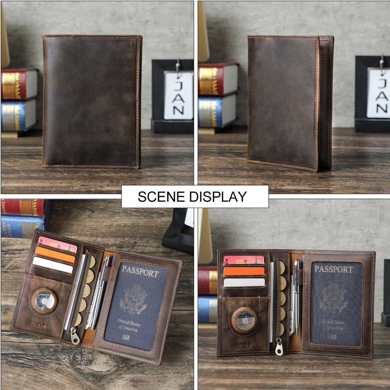 本革のミニマリストウォレット,パスポートホルダー,パーソナラ - Passport Wallet Rfid のレビューと価格
