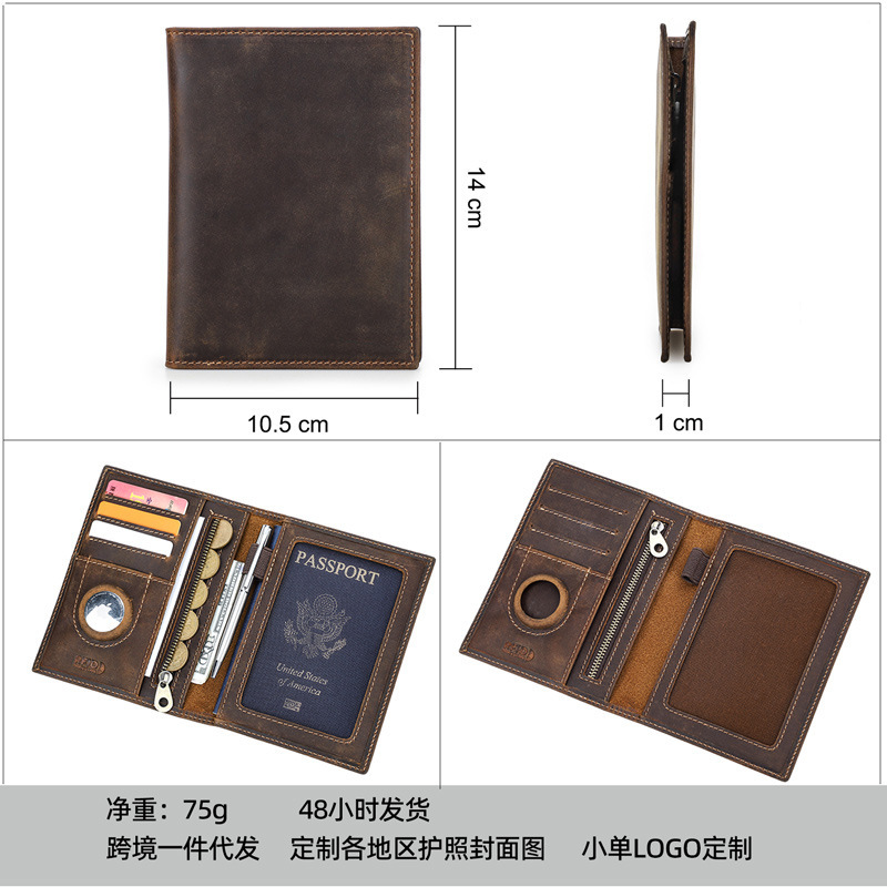 本革のミニマリストウォレット,パスポートホルダー,パーソナラ - Passport Wallet Rfid のレビューと価格