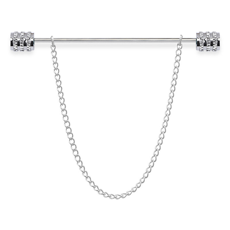 新しいメンズブローチシャツスタンドアップカラーピン固定クラス - Men'S Accessories And Jewelry のレビューと価格