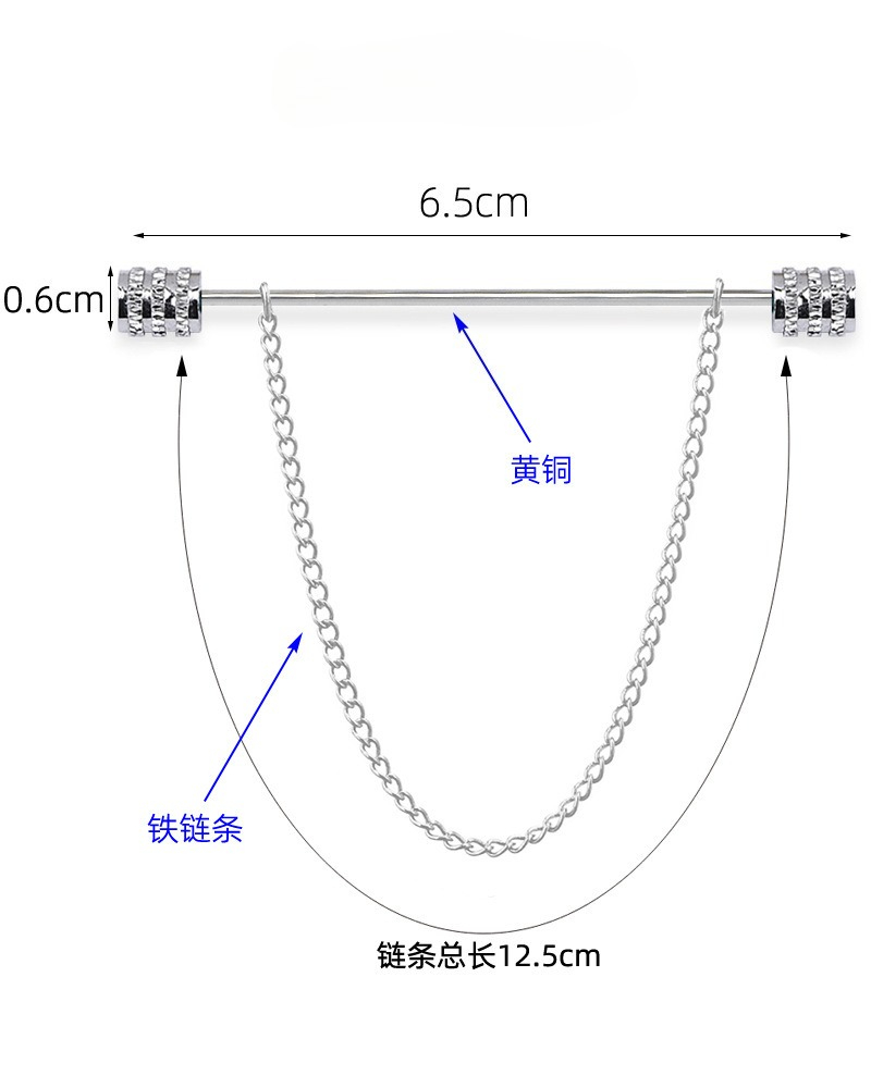 新しいメンズブローチシャツスタンドアップカラーピン固定クラス - Men'S Accessories And Jewelry のレビューと価格