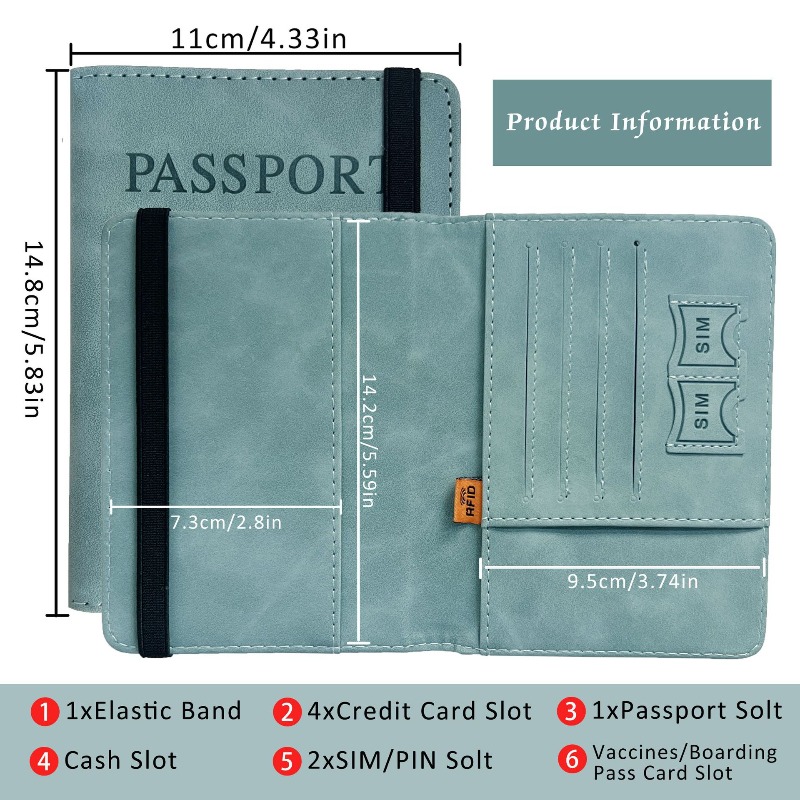 PUレザーパスポートホルダー、RFIDブロッキングパスポート - Passport Wallet Rfid のレビューと価格