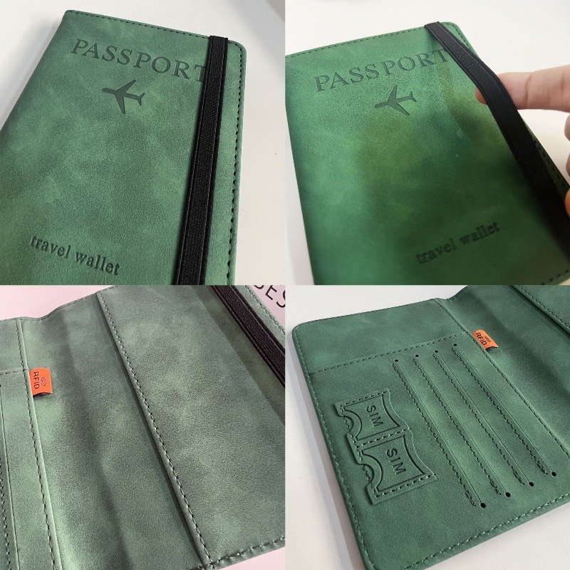 PUレザーパスポートホルダー、RFIDブロッキングパスポート - Passport Wallet Rfid のレビューと価格