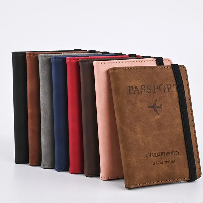 男性用PUレザーハンドキャリー財布、パスポート財布、名刺入れ - Passport Wallet Rfid のレビューと価格